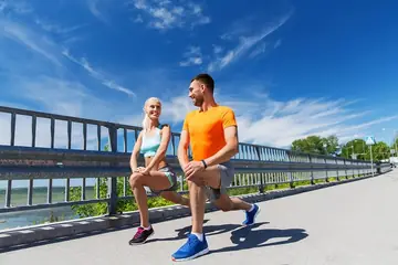 Stretching before a run